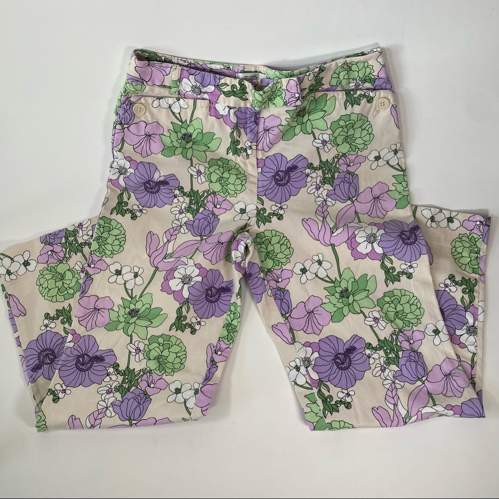 Ann Taylor Loft women Pant floral cropped size 2